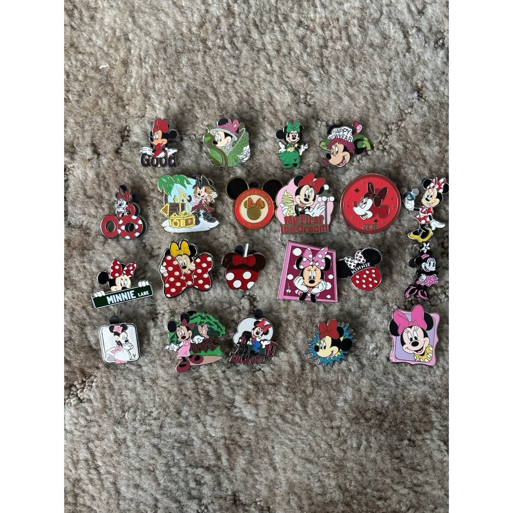 Disney Trading Pins Lot of 21 Minnie Mouse Collection Official Authentic Pins